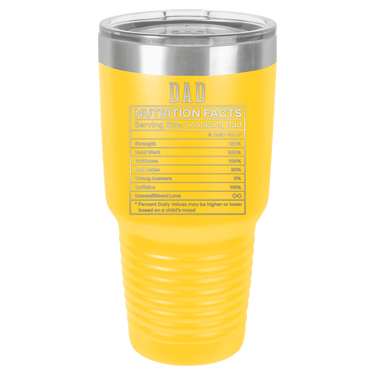 Dad Nutrition Facts 30oz Ringneck Tumbler
